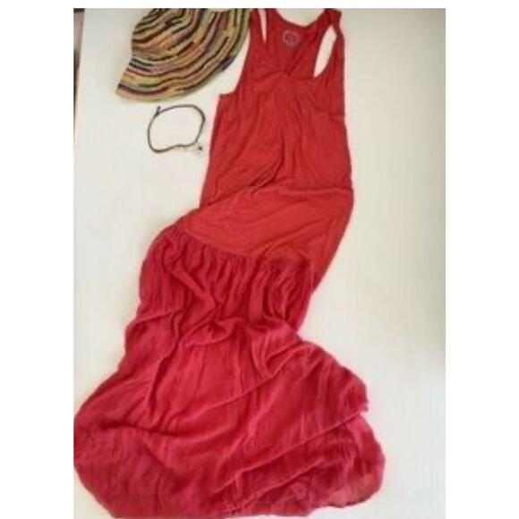 Blue Life By PLANET BLUE Silk Chiffon Tank Maxi Dress Sz S Resort Y2K Festival - Picture 14 of 14